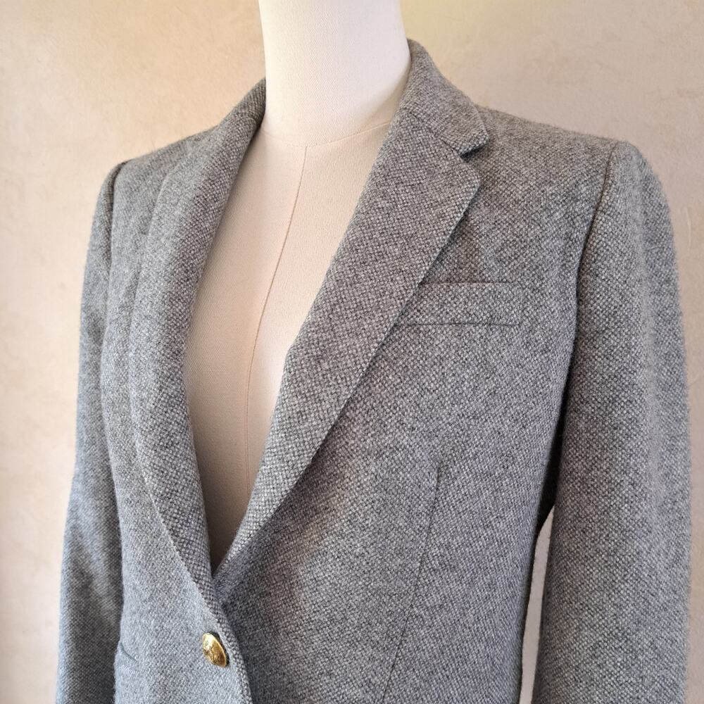 J. Crew Campbell Blazer Size 6 Gray Donegal Wool Classic Prep Academia - Picture 3 of 12